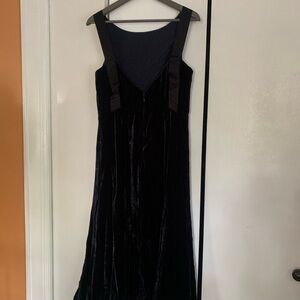 J. Crew Black low back, sleeveless, Velvet Dress